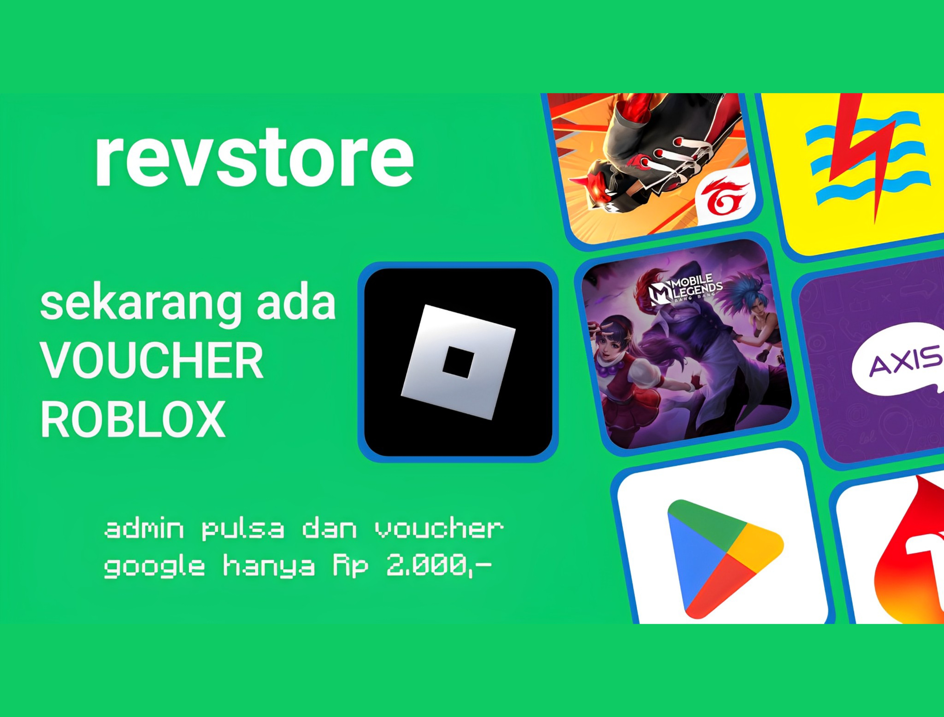 revsore~ kami melayani membayar ppob, tagihan listrik, beli pulsa, internet, top up game, voucher game, dan beli item sosial seperti folower, like dan lain lain